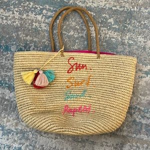 Preowned Rebecca Minkoff Straw Tote Beach Bag